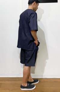 画像2: MANUAL ALPHABET (マニュアルアルファベット)   2TUCK EASY DENIM SHORTS ネイビー  2  SALE 50%OFF!!