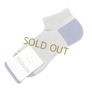 画像1: ROTOTO (ロトト)  ORGANIC COTTON ＆ RECYCLE POLYESTER ANKLE SOCKS   GRAY / D.BLUE   M(25-27cm) (1)