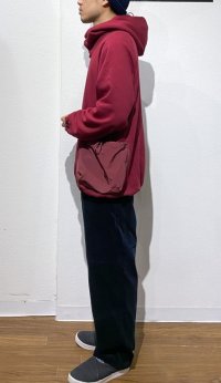 画像2: UNFRM OUTDOOR STANDARD (ユニフォーム アウトドア スタンダード)  / REVERSE MOCK FLEECE  PULLOVER  PARKER (リバースモックフリースプルオーバーパーカー)   バーガンディ  M