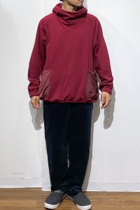 画像1: UNFRM OUTDOOR STANDARD (ユニフォーム アウトドア スタンダード)  / REVERSE MOCK FLEECE  PULLOVER  PARKER (リバースモックフリースプルオーバーパーカー)   バーガンディ  M