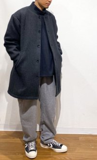 画像1: Have a good day (ハブアグッドデイ)  Rib collar wool coat (リブカラーウールコート） チャコール  2