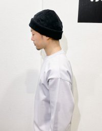 画像1: HIGHER   8wel  STRECH  CORDUROY BOA BEANIE  ブラック