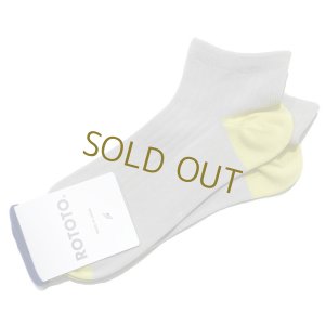 画像1: ROTOTO (ロトト)  HYBRID ANKLE SOCKS ”ORGANIC COTTON ＆ RECYCLE POLYESTER”  ライトグレイ / ライム (1)