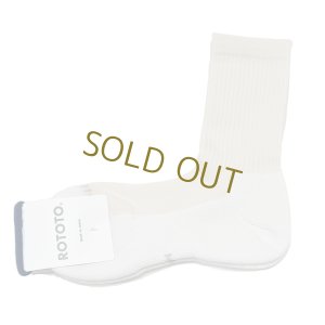 画像1: ROTOTO  (ロトト） WASHI CUSHION CREW SOCKS  アイボリー (1)