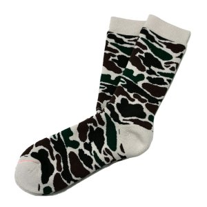 画像1: ROTOTO  (ロトト） PILE CAMO CREW SOCKS  (パイルカモクルーソックス)   アイボリー (1)