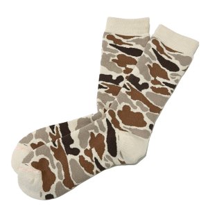 画像1: ROTOTO  (ロトト） PILE CAMO CREW SOCKS  (パイルカモクルーソックス)   サンド (1)