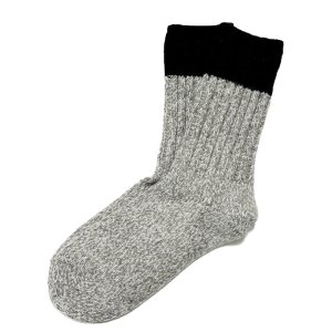 画像1: ROTOTO (ロトト)  MERINO WOOL RAGG SOCKS   ブラック (1)