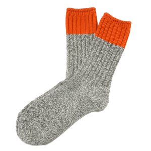 画像1: ROTOTO (ロトト)  MERINO WOOL RAGG SOCKS   オレンジ (1)