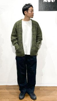 画像1: UNFRM OUTDOOR STANDARD (ユニフォーム アウトドア スタンダード)  /  MOHAIR KNIT CAMO CARDIGAN  オリーブ