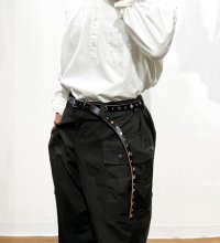 画像1: RE.ACT  (リアクト）Chromexcel Leather  Studs Narrow Belt  ブラック